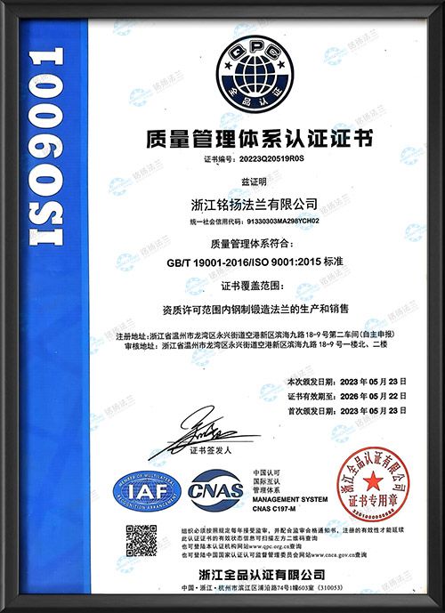 Quality management system certification